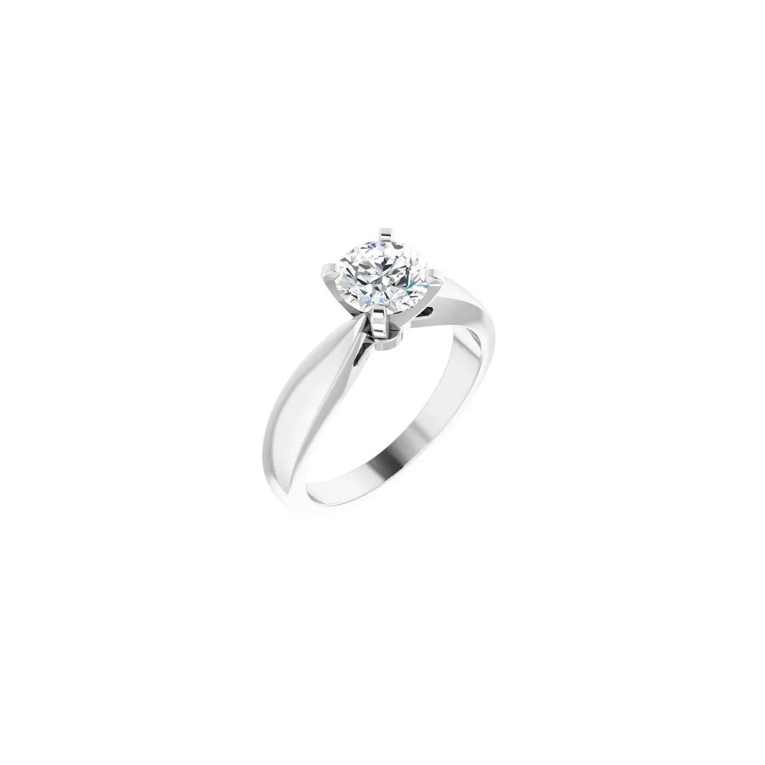 6.5 mm Round Solitaire Engagement Ring Mounting in Platinum