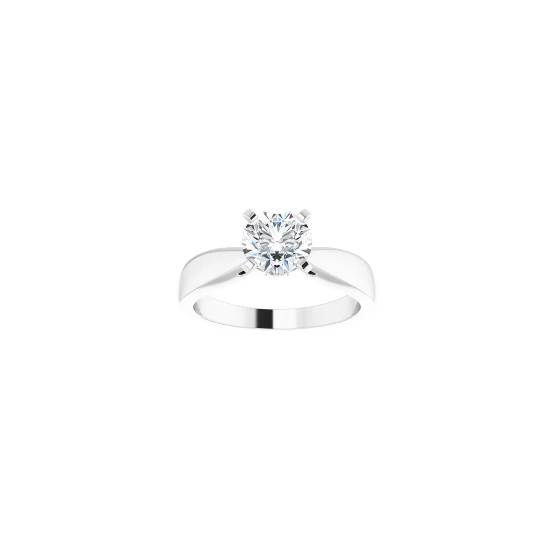 6.5 mm Round Solitaire Engagement Ring Mounting in Platinum