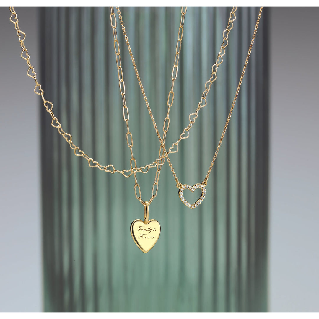 14K Yellow .08 CTW Natural Diamond Petite Heart 16" Necklace