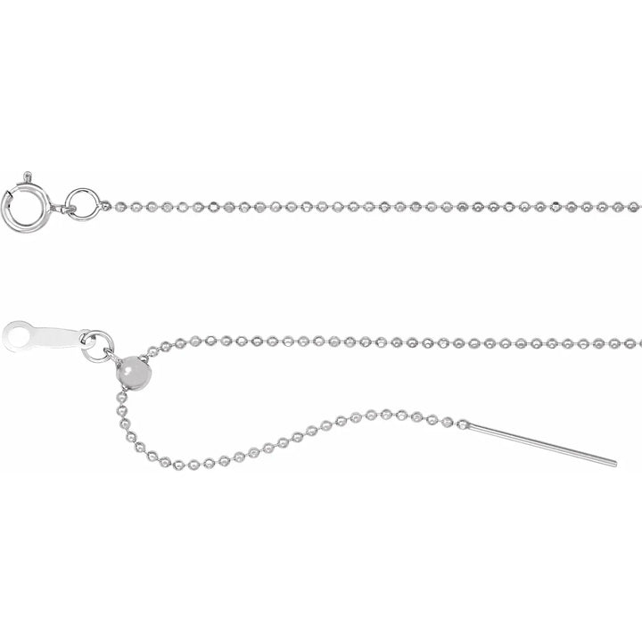 Adjustable Bead Chain in Sterling Silver