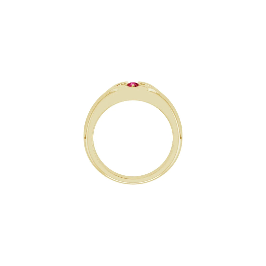 Men's Ruby Ring in Yellow Gold
