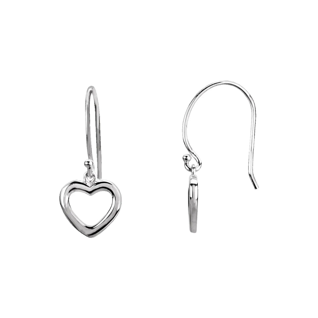 Petite Heart Earrings in Sterling Silver