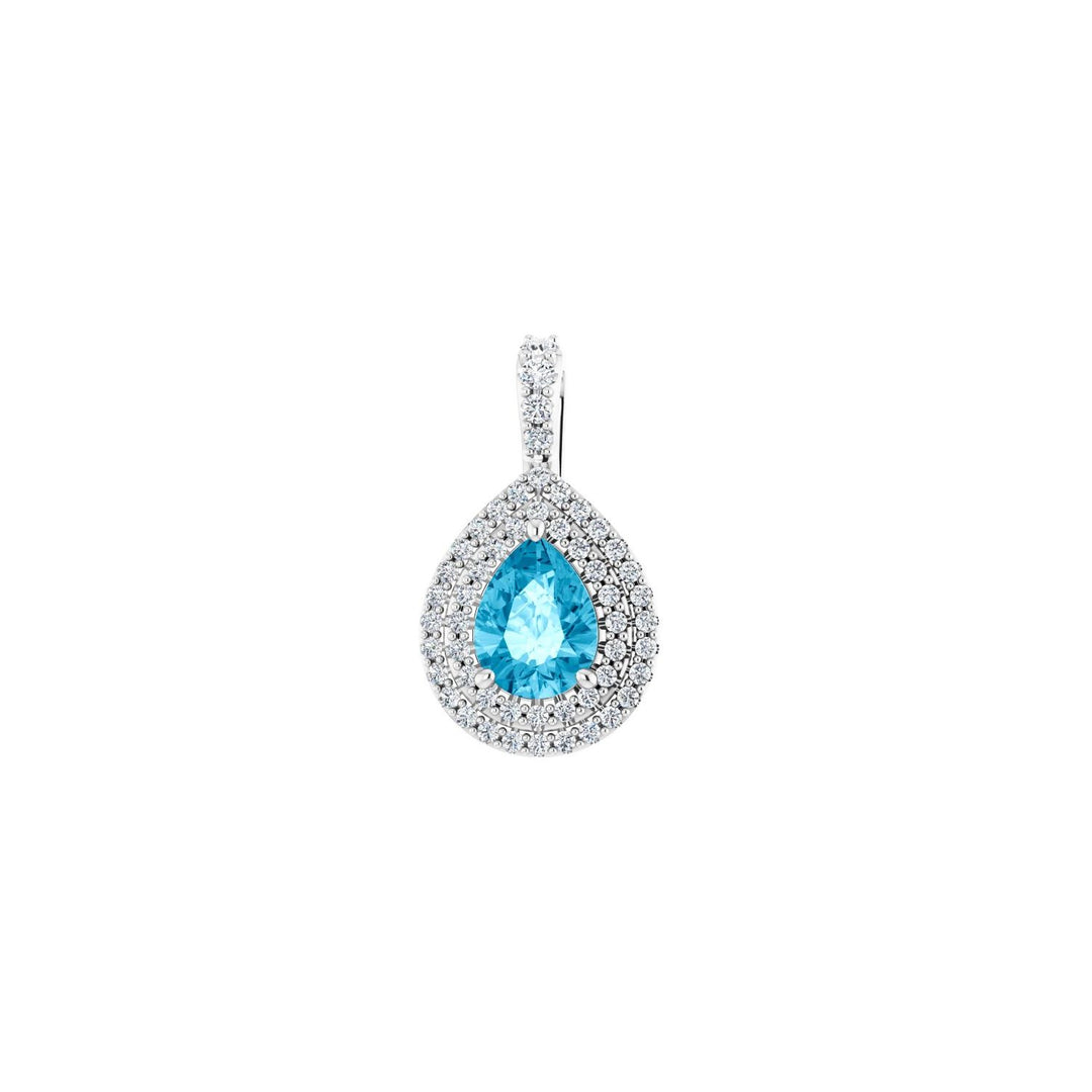 Aquamarine Necklace in Platinum