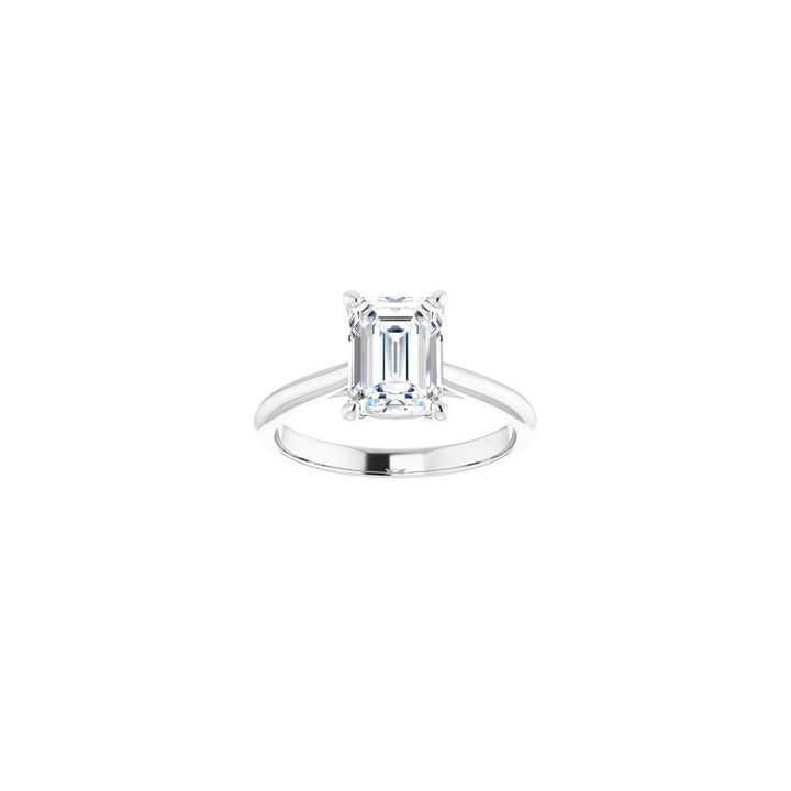 Platinum Engagement Ring with an Emerald Cut Diamond