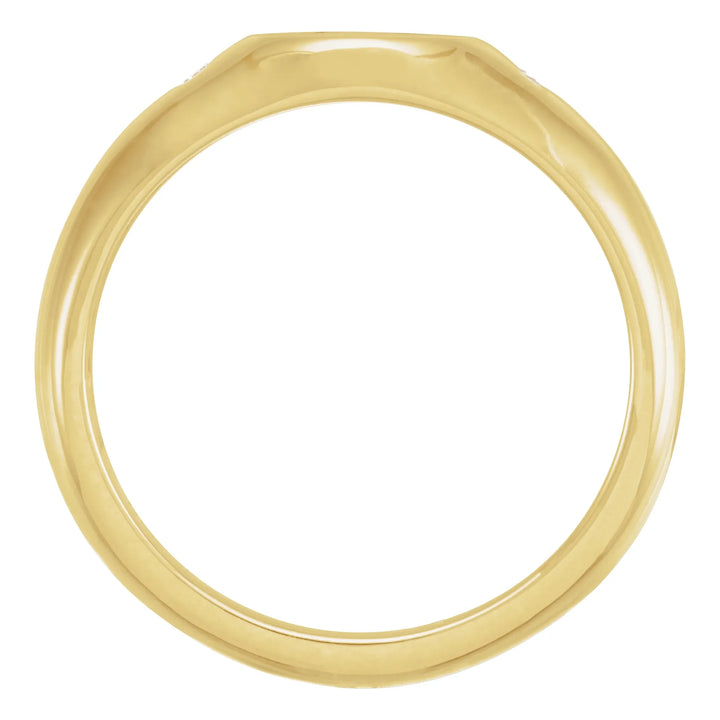 14K Yellow .06 CTW Natural Diamond 8.6 mm Round Signet Ring