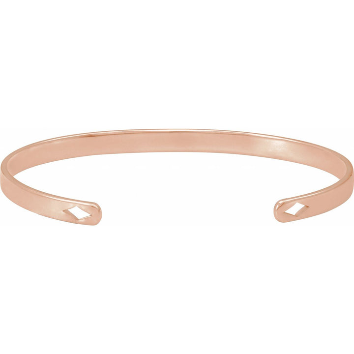 14K Rose Gold Engravable Cuff 7" Bracelet
