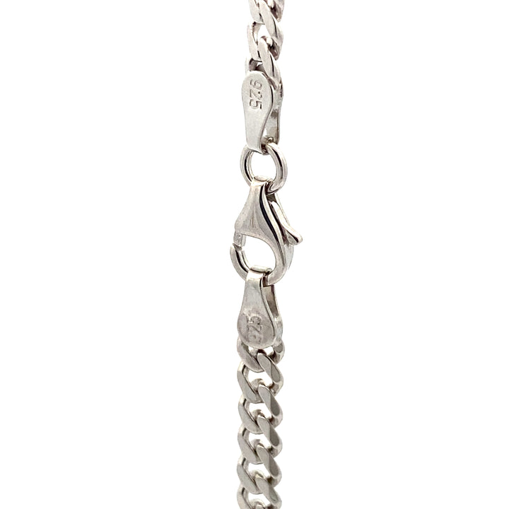 Sterling Silver Rhodium Plated Classic Curb Chain 3.4 mm