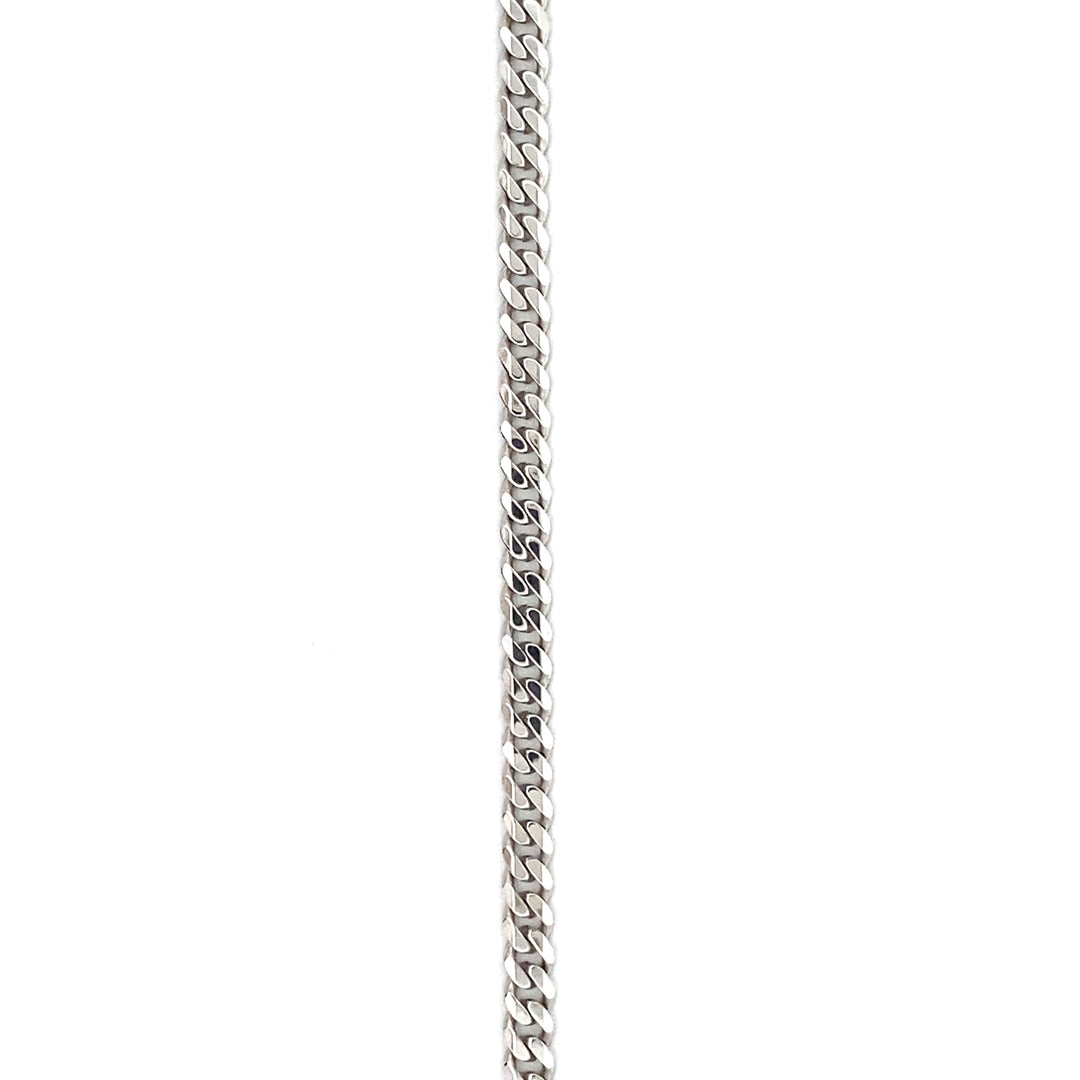 Sterling Silver Rhodium Plated Classic Curb Chain 3.4 mm