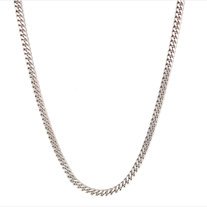 Sterling Silver Rhodium Plated Classic Curb Chain 3.00 mm
