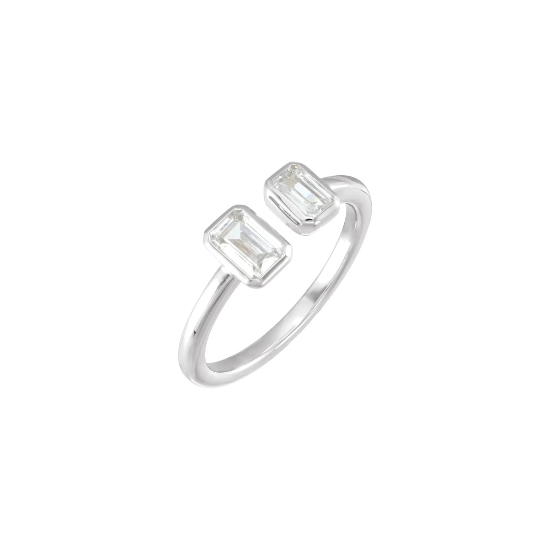 Emerald-Cut Diamond Ring in White Gold